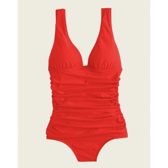 J. Crew Swim Jcrew Spring 222 Ruched One Piece Red Swimsuit Size 2 Poshmark
